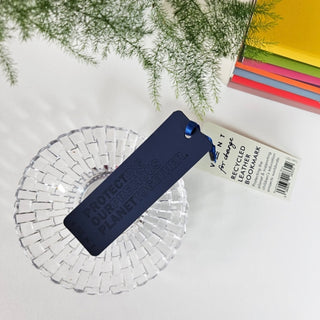 Cover image for 5060650183213 - Recycled Leather Bookmark - Navy Blue (Reclaim) New