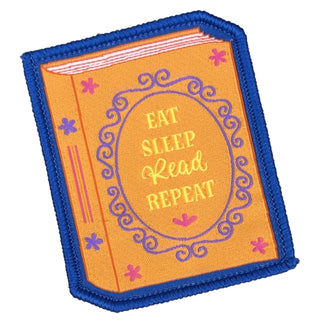 Supplemental image for 5060769436811 - Eat Sleep Read Repeat Sew On Patch