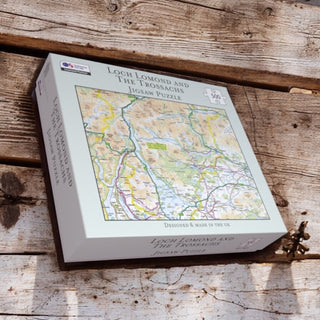 Cover image for 5060995492117 - OS Map 500 Piece Premium Jigsaw Puzzle - Loch Lomond and The Trossachs National Park