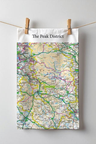 Cover image for 5060995492582 - OS Map Tea-towel - Peak District National Park