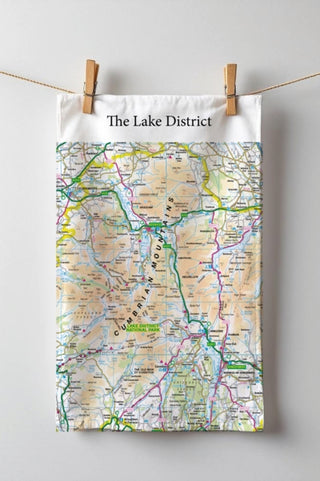 Cover image for 5060995492599 - The OS Map Tea-towel - Lake District National Park