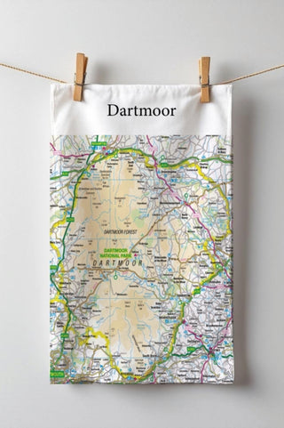 Cover image for 5060995492605 - OS Map Tea-towel - Dartmoor National Park