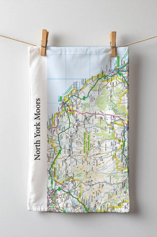 Cover image for 5060995492612 - OS Map Tea-towel - North York Moors National Park