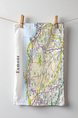 Cover image for 5060995492636 - OS Map Tea-towel - Exmoor National Park