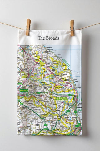 Cover image for 5060995492650 - OS Map Tea-towel - The Broads