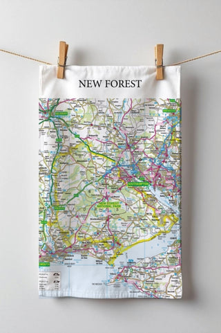Cover image for 5060995492667 - OS Map Tea-towel - New Forest National Park