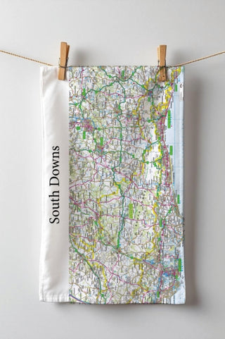 Cover image for 5060995492674 - OS Map Tea-towel - South Downs National Park
