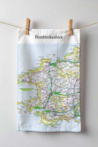 Cover image for 5060995492698 - OS Map Tea-towel - Pembrokeshire Coast National Park