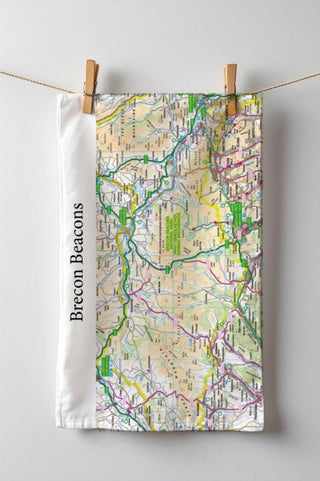 Cover image for 5060995492704 - OS Map Tea-towel - Brecon Beacons National Park