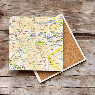 Cover image for 5060995492773 - The OS Map Ceramic Single Coaster - Yorkshire Dales National Park