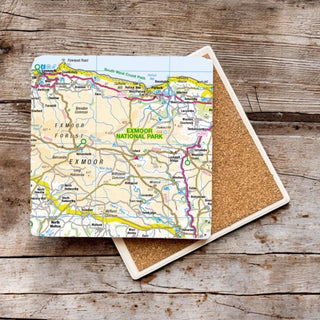 Cover image for 5060995492780 - The OS Map Ceramic Single Coaster - Exmoor National Park