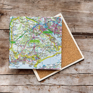 Cover image for 5060995492810 - The OS Map Ceramic Single Coaster - New Forest National Park
