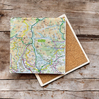 Cover image for 5060995492865 - The OS Map Ceramic Single Coaster - Loch Lomond and The Trossachs National Park