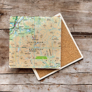 Cover image for 5060995492872 - The OS Map Ceramic Single Coaster - Cairngorms National Park