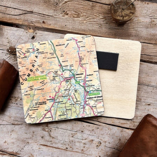 Cover image for 5060995492896 - OS Map Wooden Square Magnet - Lake District National Park
