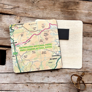 Cover image for 5060995492988 - The OS Map Wooden Square Magnet - Snowdonia National Park