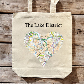 Cover image for 5060995493343 - The OS Map Premium Canvas Tote Bag - Lake District National Park