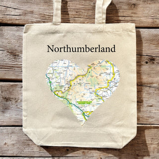 Cover image for 5060995493398 - OS Map Premium Canvas Tote Bag - Northumberland National Park