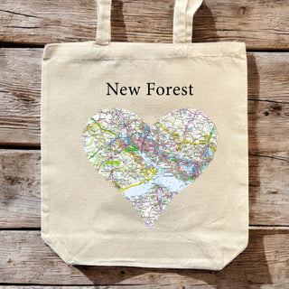 Cover image for 5060995493411 - OS Map Premium Canvas Tote Bag - New Forest National Park