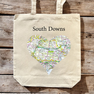 Supplemental image for 5060995493428 - OS Map Premium Canvas Tote Bag - South Downs National Park
