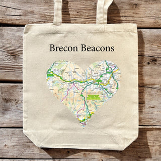 Cover image for 5060995493459 - OS Map Premium Canvas Tote Bag - Brecon Beacons National Park