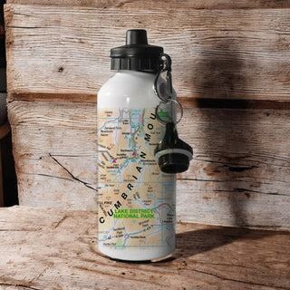 Cover image for 5060995493640 - OS Map 600ml Metal Water Bottle - Lake District National Park