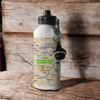 Cover image for 5060995493671 - The OS Map 600ml Metal Water Bottle - Yorkshire Dales National Park