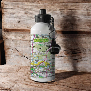 Cover image for 5060995493725 - OS Map 600ml Metal Water Bottle - South Downs National Park