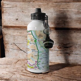 Cover image for 5060995493763 - The OS Map 600ml Metal Water Bottle - Loch Lomond and The Trossachs National Park