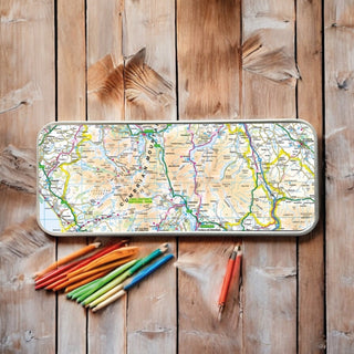 Cover image for 5060995493794 - The OS Map Metal Pencil Tin - Lake District National Park