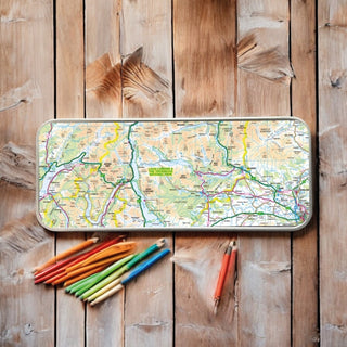 Cover image for 5060995493916 - The OS Map Metal Pencil Tin - Loch Lomond and The Trossachs National Park