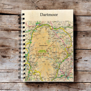 Cover image for 5060995494258 - OS Map Wooden Lined Notebook - Dartmoor National Park