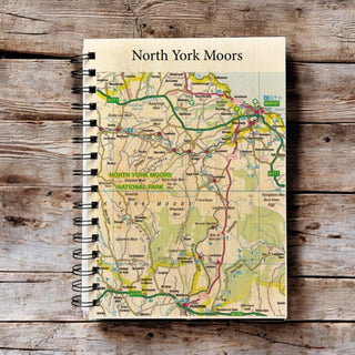 Cover image for 5060995494265 - OS Map Wooden Lined Notebook - North York Moors National Park