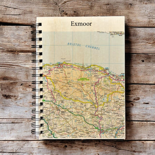 Cover image for 5060995494289 - OS Map Wooden Lined Notebook - Exmoor National Park