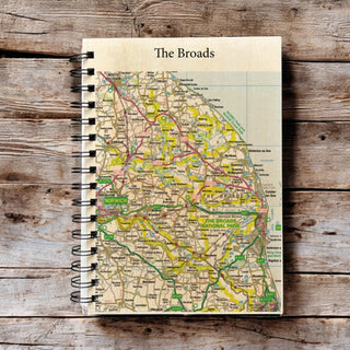 Cover image for 5060995494302 - The OS Map Wooden Lined Notebook - The Broads