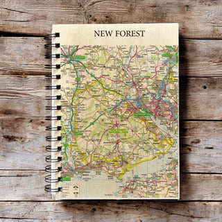 Cover image for 5060995494319 - OS Map Wooden Lined Notebook - New Forest National Park