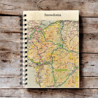 Cover image for 5060995494333 - OS Map Wooden Lined Notebook - Snowdonia National Park
