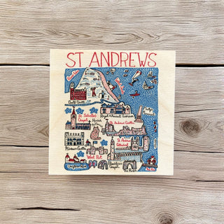 Cover image for 5060995497228 - Julia Gash Wooden Coaster - St Andrews