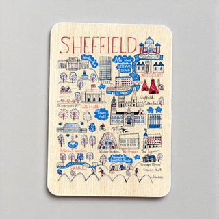 Supplemental image for 5060995497785 - Julia Gash Wooden Magnet - Sheffield