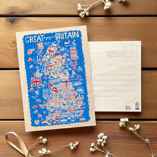 Cover image for 5060995498126 - Julia Gash Wooden Postcard - Great Britain