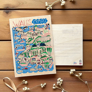 Cover image for 5060995498133 - Julia Gash Wooden Postcard - Wales