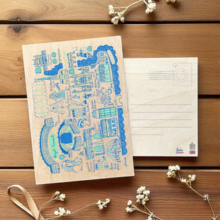 Cover image for 5060995498171 - Julia Gash Wooden Postcard - Bath