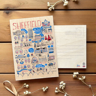 Cover image for 5060995498362 - Julia Gash Wooden Postcard - Sheffield
