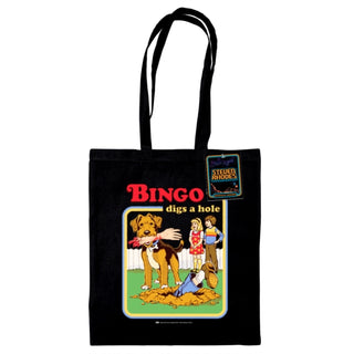 Supplemental image for 5063457006297 - Steven Rhodes (Bingo Digs A Hole) Black Tote Bag