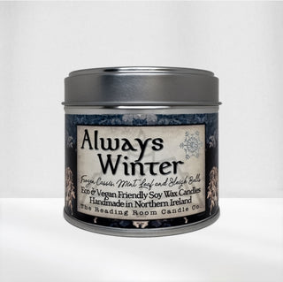Supplemental image for 5065023895311 - Always Winter- Scented Soy Candle- Frozen Cassis, Mint Leaf and Sleigh Bells