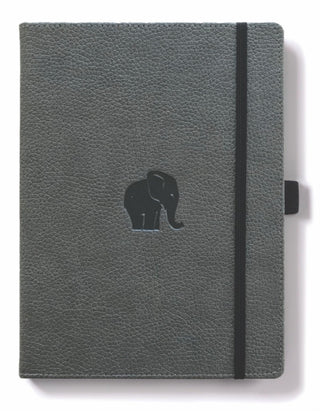 Cover image for 5285003136603 - Dingbats A5+ Wildlife Grey Elephant Notebook - Plain