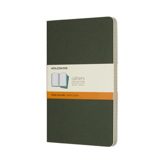 Supplemental image for 8055002855273 - Moleskine Myrtle Green Large Ruled Cahier Journal (set Of 3)