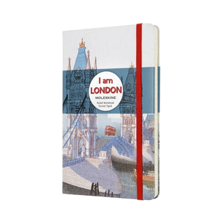Cover image for 8058341710265 - Moleskine I Am London Limited Edition White Large Ruled Notebook Hard
