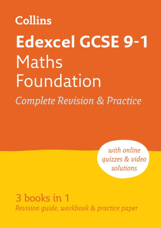 Cover image for 9780008112493 - Edexcel GCSE 9-1 Maths Foundation All-in-One Complete Revision and Practice