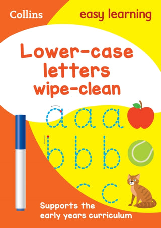 Cover image for 9780008212926 - Lower Case Letters Age 3-5 Wipe Clean Activity Book